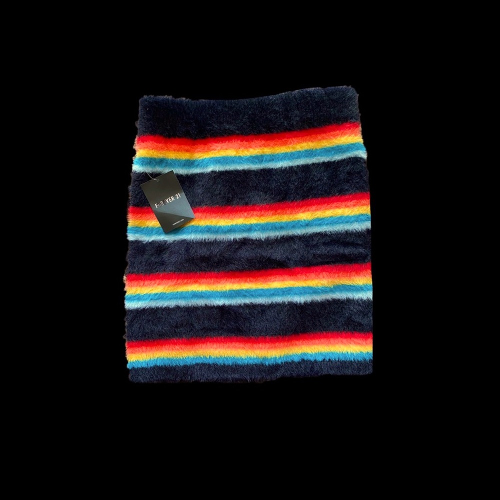 Forever 21 Fluffy Rainbow Short Pencil Skirt